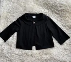 ホコモモラ ニットカーディガン ジャケット花柄刺繍シビラ 40 ブラック黒ウール