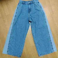 GU デニムブルー ロングパンツ M　150