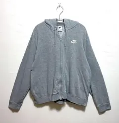 Nike グレー ジップアップフーディ XXLサイズ グレー US古着 パーカー