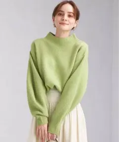 green label relaxing グリーン　クロップド ドルマン ニット