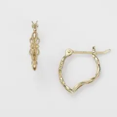 アガット　agete　10k ティアドロップフープピアス　アメリカンチェーン アガット agete 10k ティアドロップフープピアス アメリカン