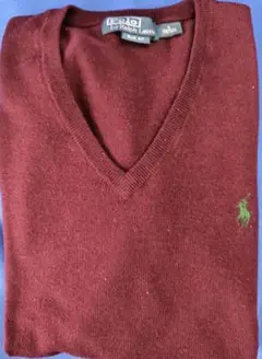Polo by Ralph Lauren バーガンディ Vネックセーター S
