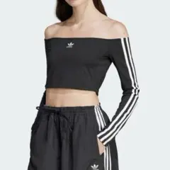 アヒョン様着用 アディカラー オフショルダー長袖Tシャツ adidas