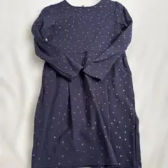 H&M 長袖ワンピース　ネイビー　星柄　背面ジッパー　110〜120