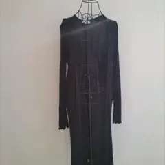 ADAM ET ROPÉ アダムエロペ　ロングニットカーディガン　ブラック　F