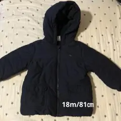 プチバトー　ネイビー キルティングアウター フード付き　18m/81㎝　80