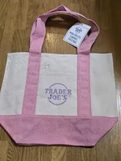 トレーダージョーズ　トートバッグ　パステルカラー　ピンク