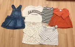 【80まとめ売り】デニムサロペット&トップス保育園着 pete main他