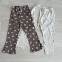UNIQLO しまむら 100 キッズ ロングパンツ 2点セット 花柄 ハート柄のサムネイル