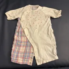 赤ちゃんの城　オーガニックコットン 半袖ツーウェイ・ドレスオール 50-60cm