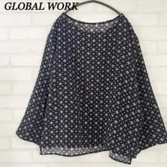 【美品】グローバルワーク　長袖カットソー　トップス　ブラック　L