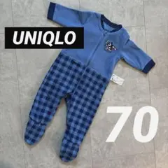 UNIQLO ディズニー フリースロンパース 70 青