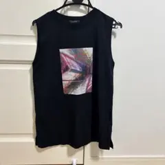 グラフィック ノースリーブ Tシャツ ブラックのサムネイル