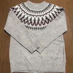 【美品】フェアアイル柄 長袖ニット セーター Mサイズ