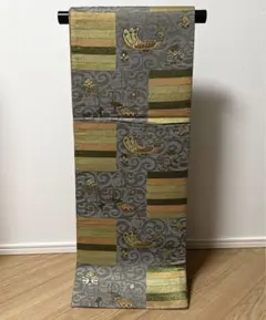 美濃和紙箔　正絹　六通袋帯