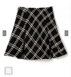 新品タグ付きGRL ダイヤチェック柄ツイードフレアミニスカート[mei37]