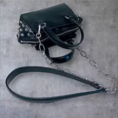 美品 ZARA Y2K スタッズ ミニボストン 黒 2WAY バッグ チェーンのサムネイル