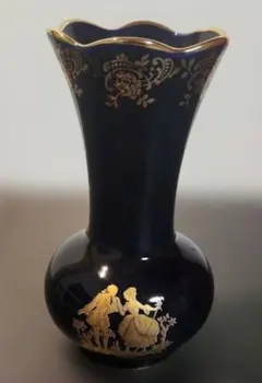 Limoges 花瓶 ネイビー 金彩 フラワーベース - メルカリ