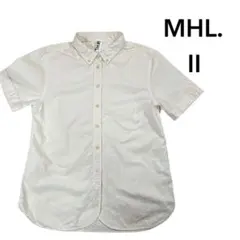 MHL.半袖シャツ アイボリー コットン ボタンダウン Ⅱ M