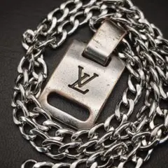 LOUISVUITTON プレート ネックレス 喜平チェーン ルイヴィトン115