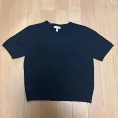 H&M 半袖ニット　黒　韓国のサムネイル