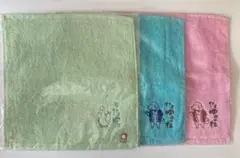 動物刺繍タオルハンカチセット（3枚）