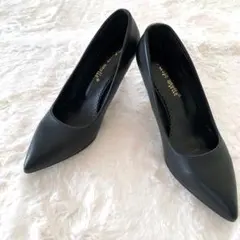 Crepe Myrtle レッドソール 黒レザー パンプス 23.5～24