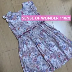 センスオブワンダー　リバティ柄ノースリーブ ワンピース 110㎝