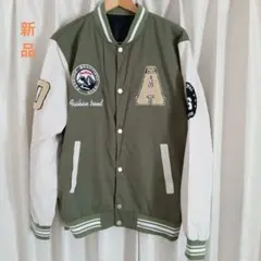 SHEINオリーブグリーン スタジャン A刺繍