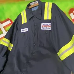 CINTAS ワークシャツ 2XL リフレクター 企業ロゴ USA古着