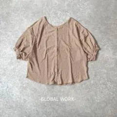 GLOBAL WORK/ブラウス/L/オレンジ/ストライプ/綺麗め