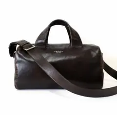 新品 PRADA レザー バッグ 茶 ブラウン 高級ブランド プラダ 新作 レア