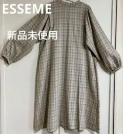 新品 ゆったりシルエット グレンチェック マキシ丈ワンピース エシーム