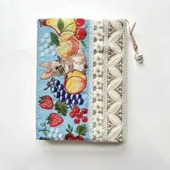 インド刺繍のブックカバー　文庫本サイズ