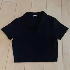 GU ブラック 半袖ポロシャツ