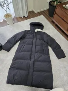 ユニクロシームレスダウンロングコート黒XL
