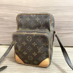 美品/ルイヴィトン　ショルダーバッグ　アマゾン　モノグラム　ブラウン　ヌメ革