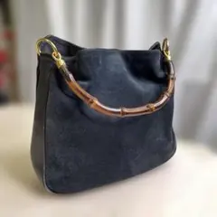 ヴィンテージ風 バンブーハンドル ショルダーバッグ　中古品 値下げしました