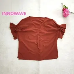 INNOWAVE【S】ダークオレンジ Vネック 裾スリット 半袖チュニックのサムネイル
