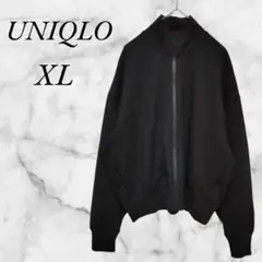 ユニクロ　ジッパージャケット　ジャージ　ブルゾン　ショート丈　XL　ブラック