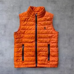 ラルフローレン ダウンベスト オレンジ 140 キッズ