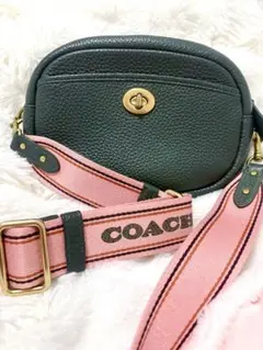 コーチ C4813 カメラバッグ ショルダーバッグ レザー 深緑