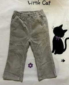 90cmキッズズボン☆コールテン生地ライトグレー(グレージュ）