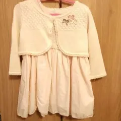 クリーム色　長袖　ワンピース　カーディガン　トッカ　TOCCA　ピンク　セット