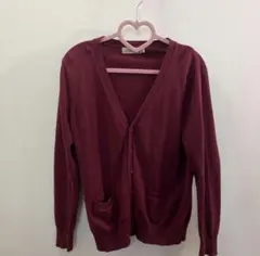 学生 制服カーディガン CAMPURE バーガンディ カーディガン Lサイズ 赤