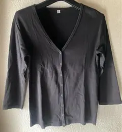 ユニクロ 黒 カーディガン 綿100% オールドデザイン
