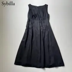 良品　Sybilla シビラ　ロングワンピース 光沢感　ノースリーブ　M