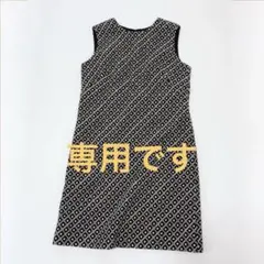 クリーニング済 アニエスベー 幾何学柄ウールジャンパースカート サイズ42