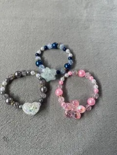 カラフルビーズブレスレット3個セット