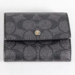 COACH コーチ シグネチャー コインケース チャコール ブラック 財布 良品のサムネイル